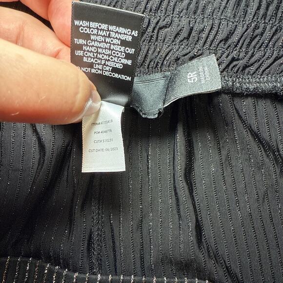 Torrid Pull On Wide Leg Stretch Lurex High Rise Pants Size 5X Glitter Stripe NEW - Picture 4 of 12